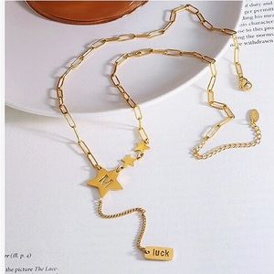 18k Gold Plated M Star Necklaces